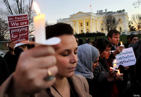 Candle Light Vigil Held At White House For Victims Of Elementary School Shooting
